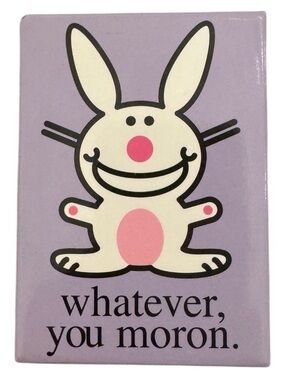 Vintage It's Happy Bunny rare magnet collectible nostalgia Y2K gift whatever